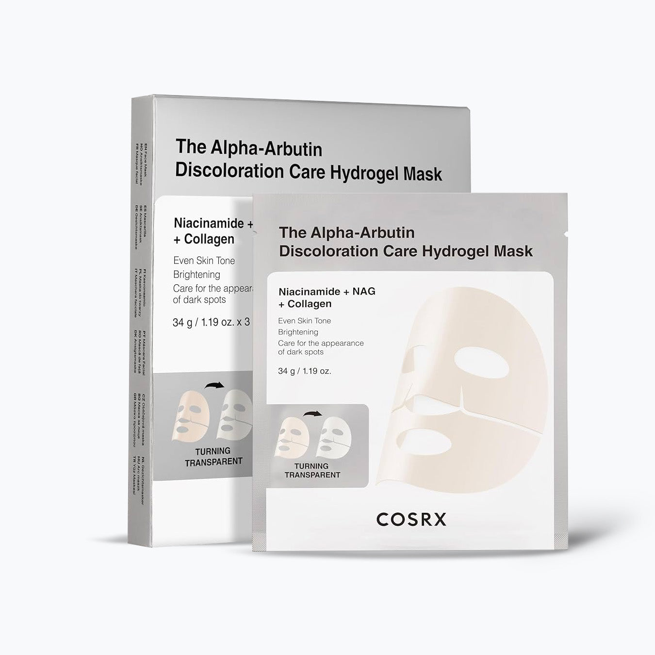 COSRX The Alpha-Arbutin Discoloration Care Hydrogel Mask 34g 3s/ box