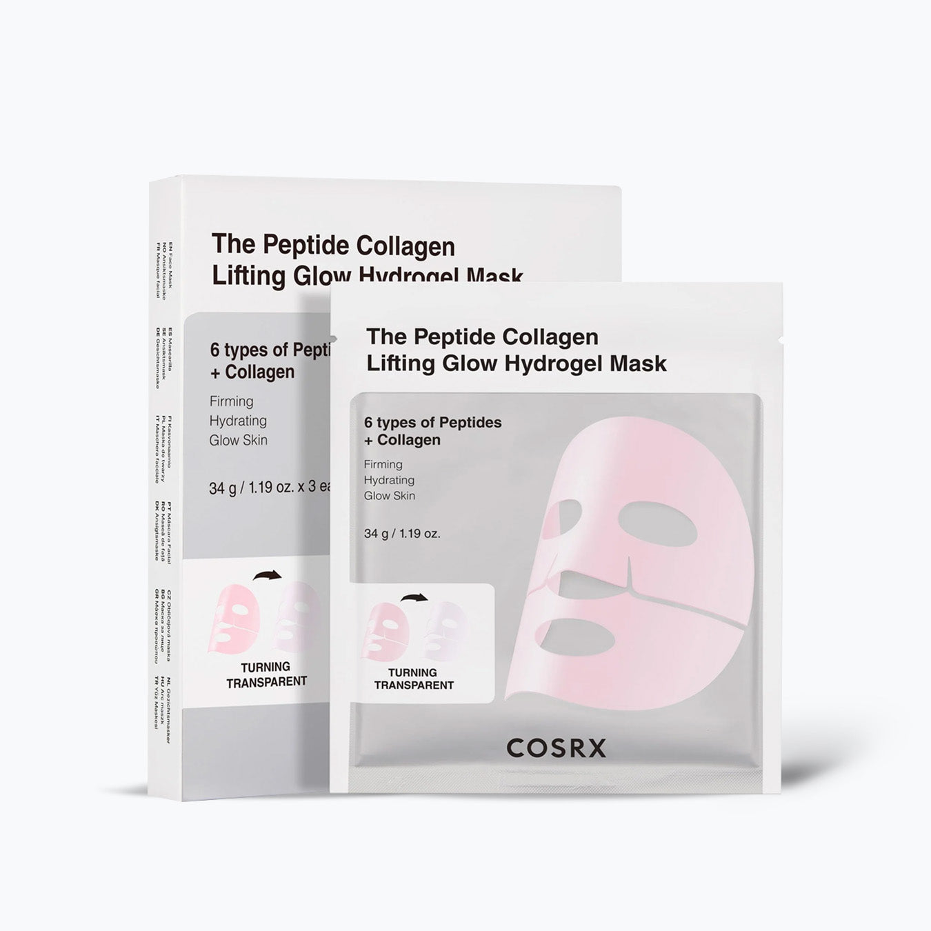 COSRX The Peptide Collagen Lifting Glow Hydrogel Mask 34g 3s/ box