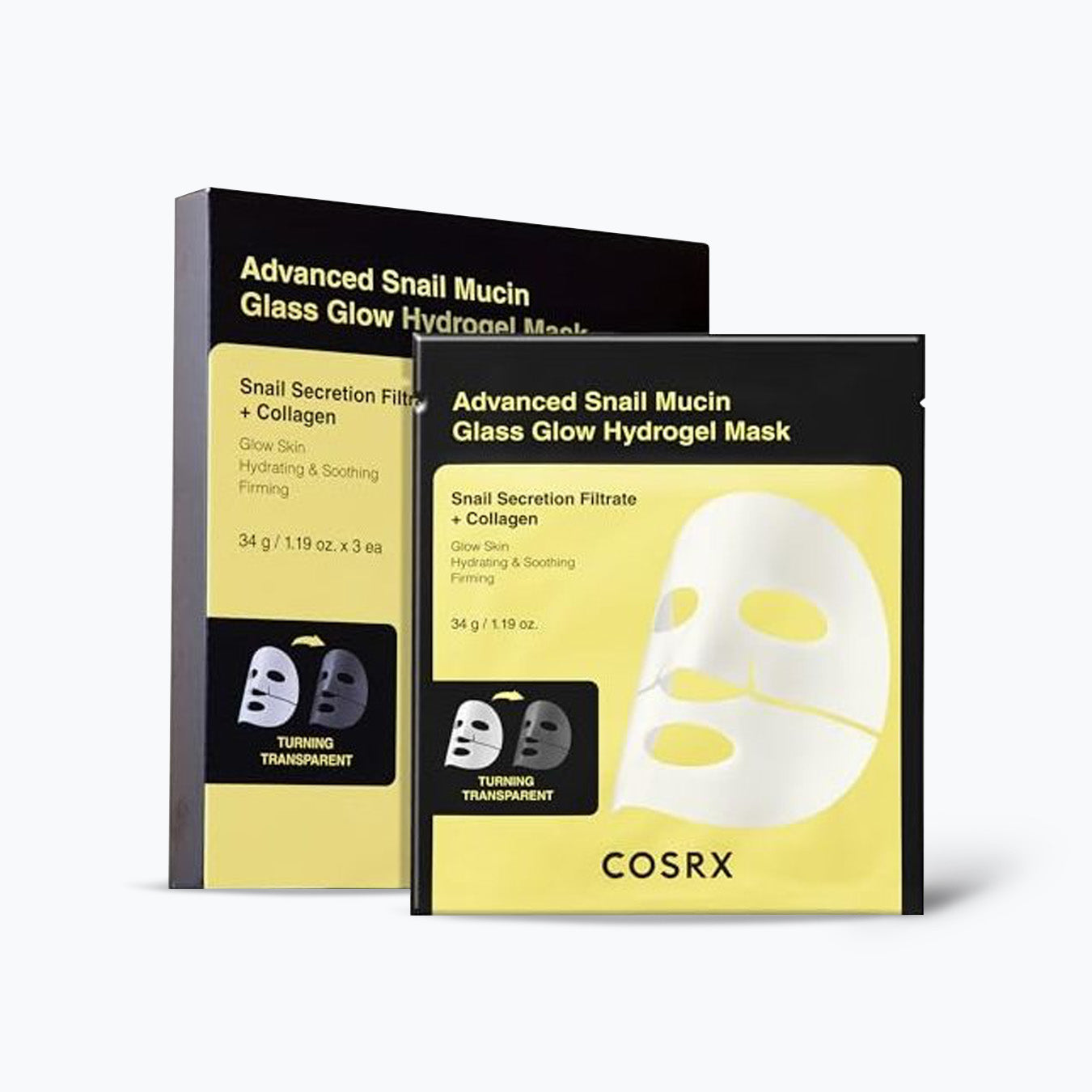 COSRX Advanced Snail Mucin Glass Glow Hydrogel Mask 3s