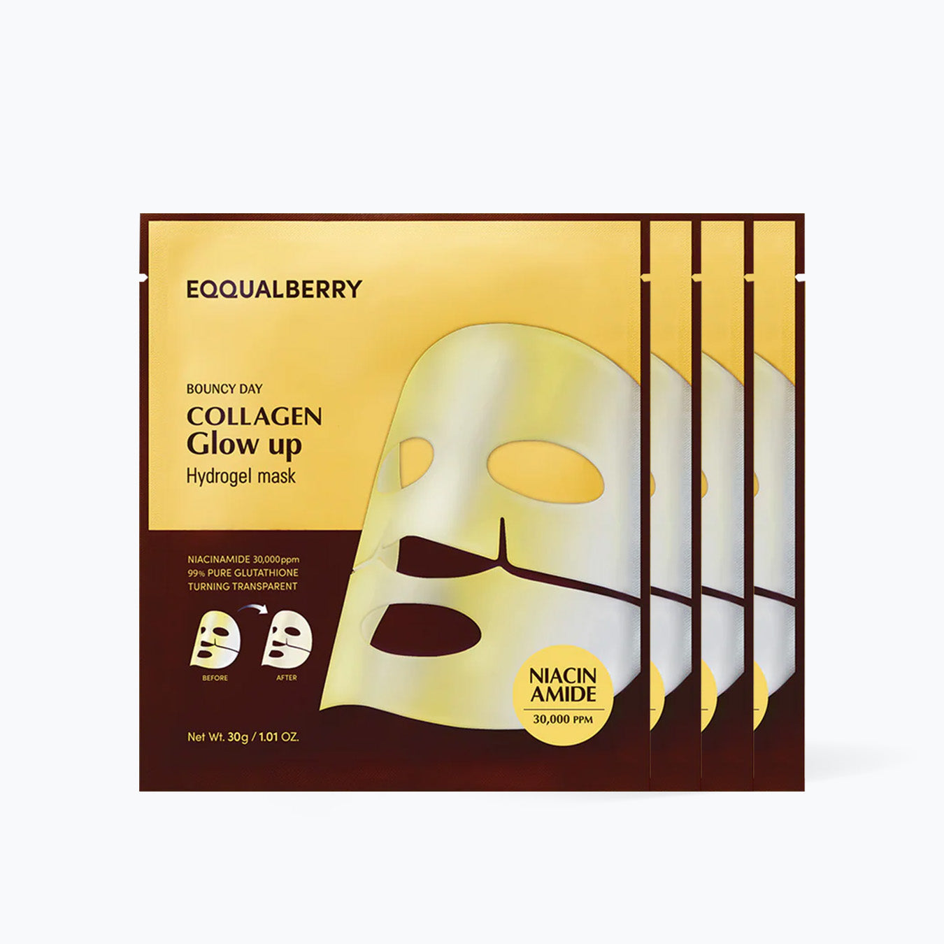 EQQUALBERRY Collagen Glow Up Hydrogel Mask 30g / 4sheets